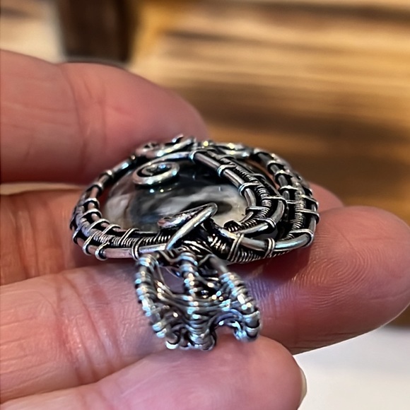 #260 Zebra 🦓 Jasper Silver Wire Wrapped Pendant NWOT - Picture 7 of 13